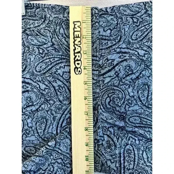 J JILL Women’s Size 8 Petite Blue Paisley Prints Cotton Straight Leg Ankle Pants - Picture 4 of 9